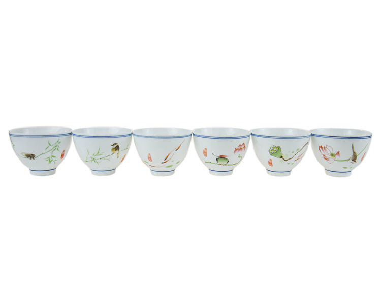 Набор из шести пиал "Китайский парк", фарфор, 60 мм